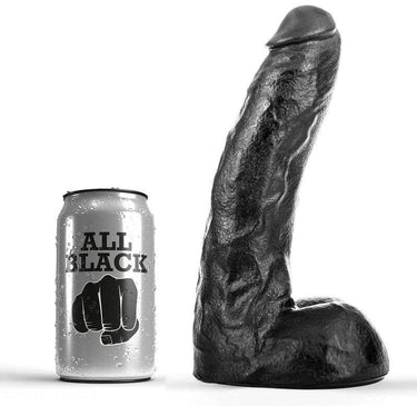 Dildo All Black Venato Morbido e Flessibile per Piacere Duale